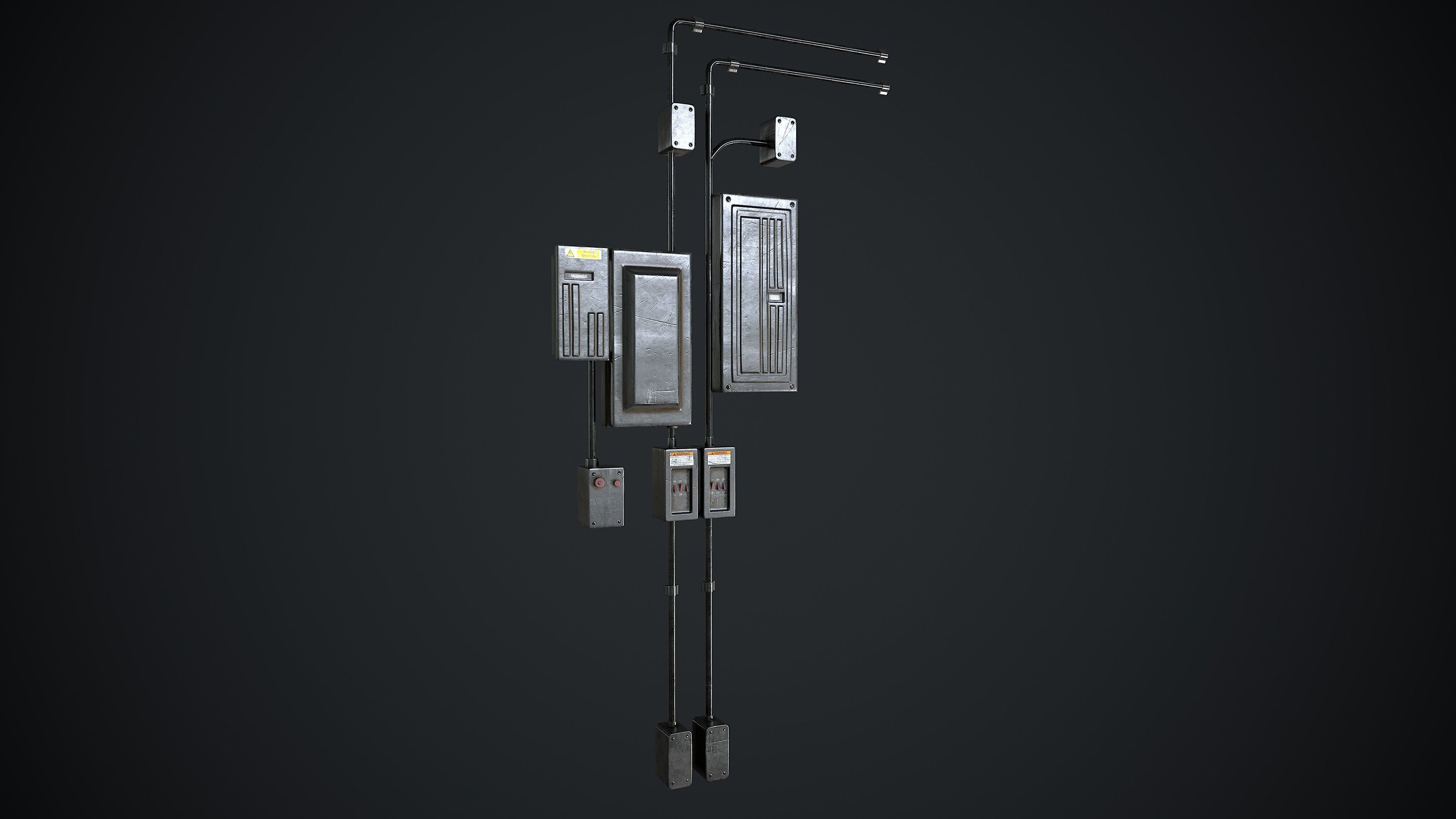 Fuse Box Electrical Panel Low-poly 3D model_2