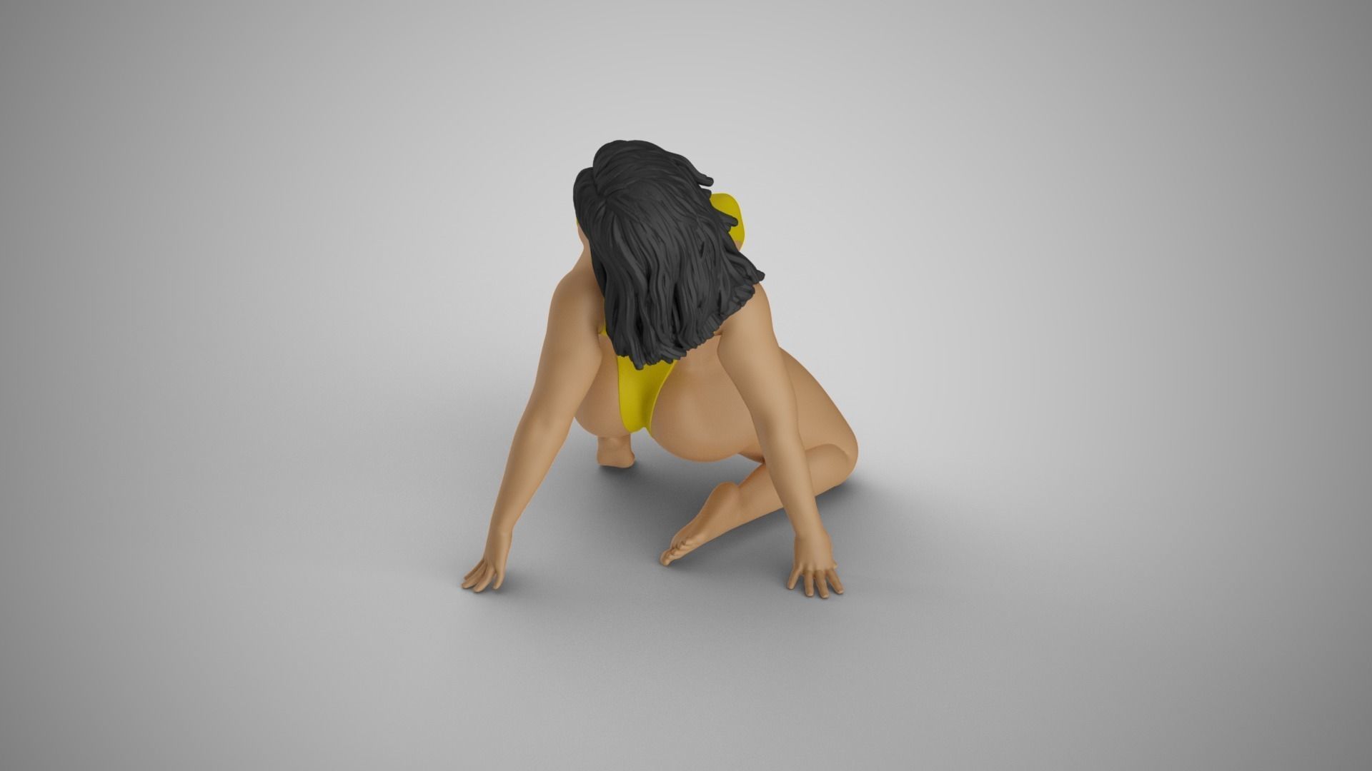Woman Back Bend Knee Up 3D print model_6