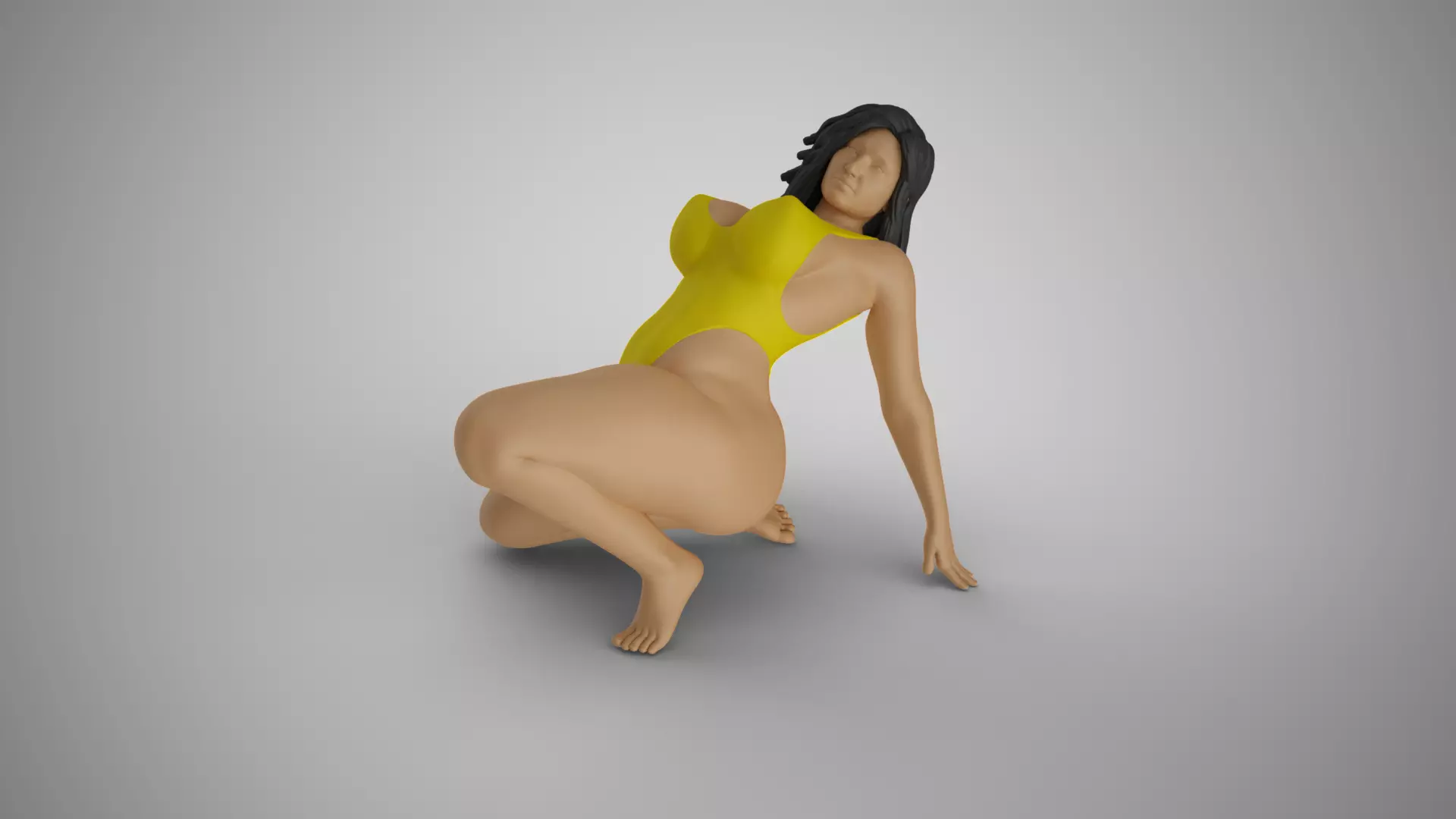 Woman Back Bend Knee Up 3D print model_0