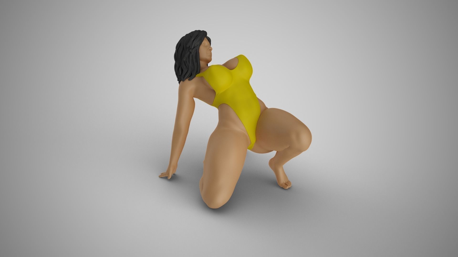 Woman Back Bend Knee Up 3D print model_9