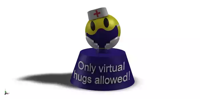 Only Virtual Hugs Allowed Figurine-Nurse 3D print model