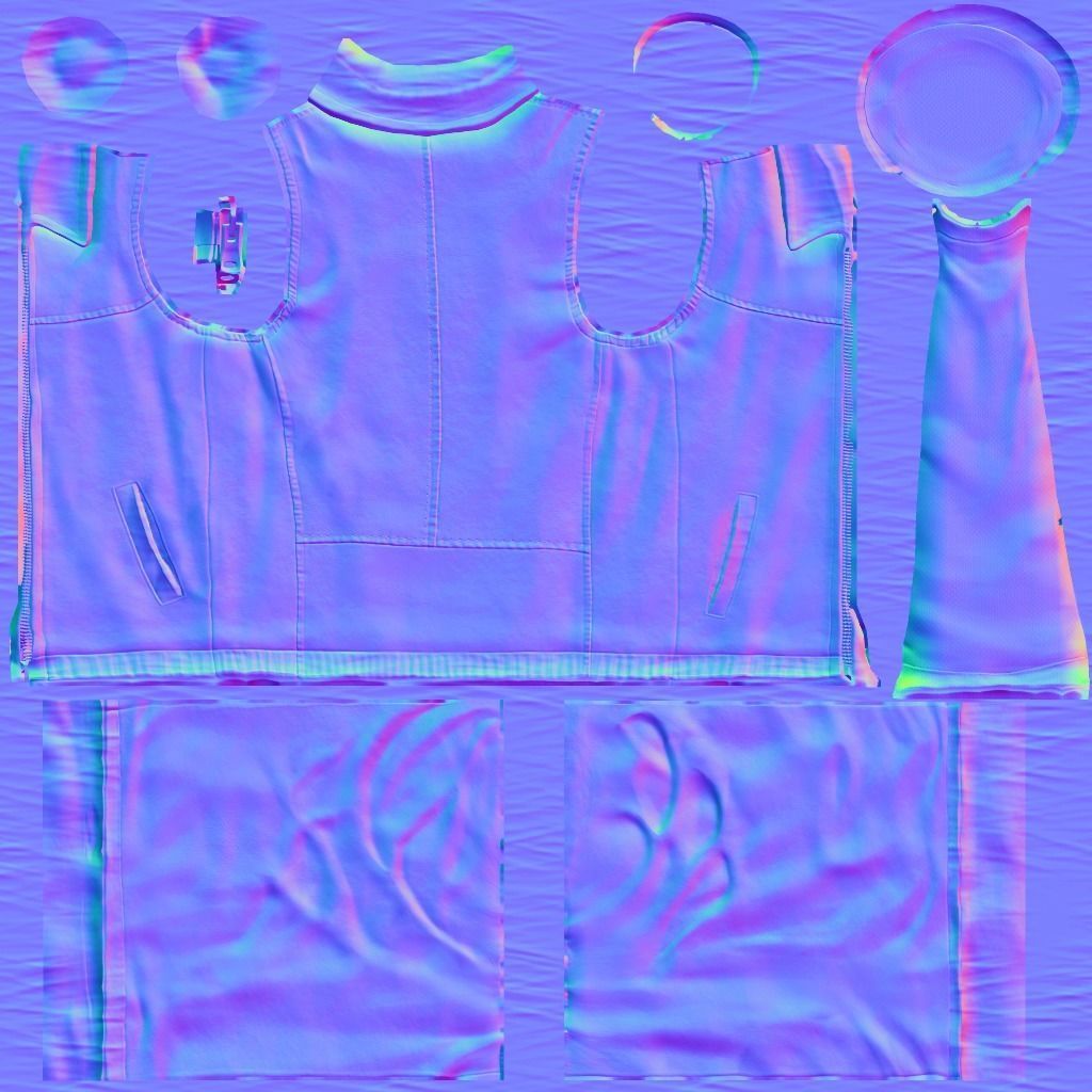 Cop Zombie Low-poly 3D model_41