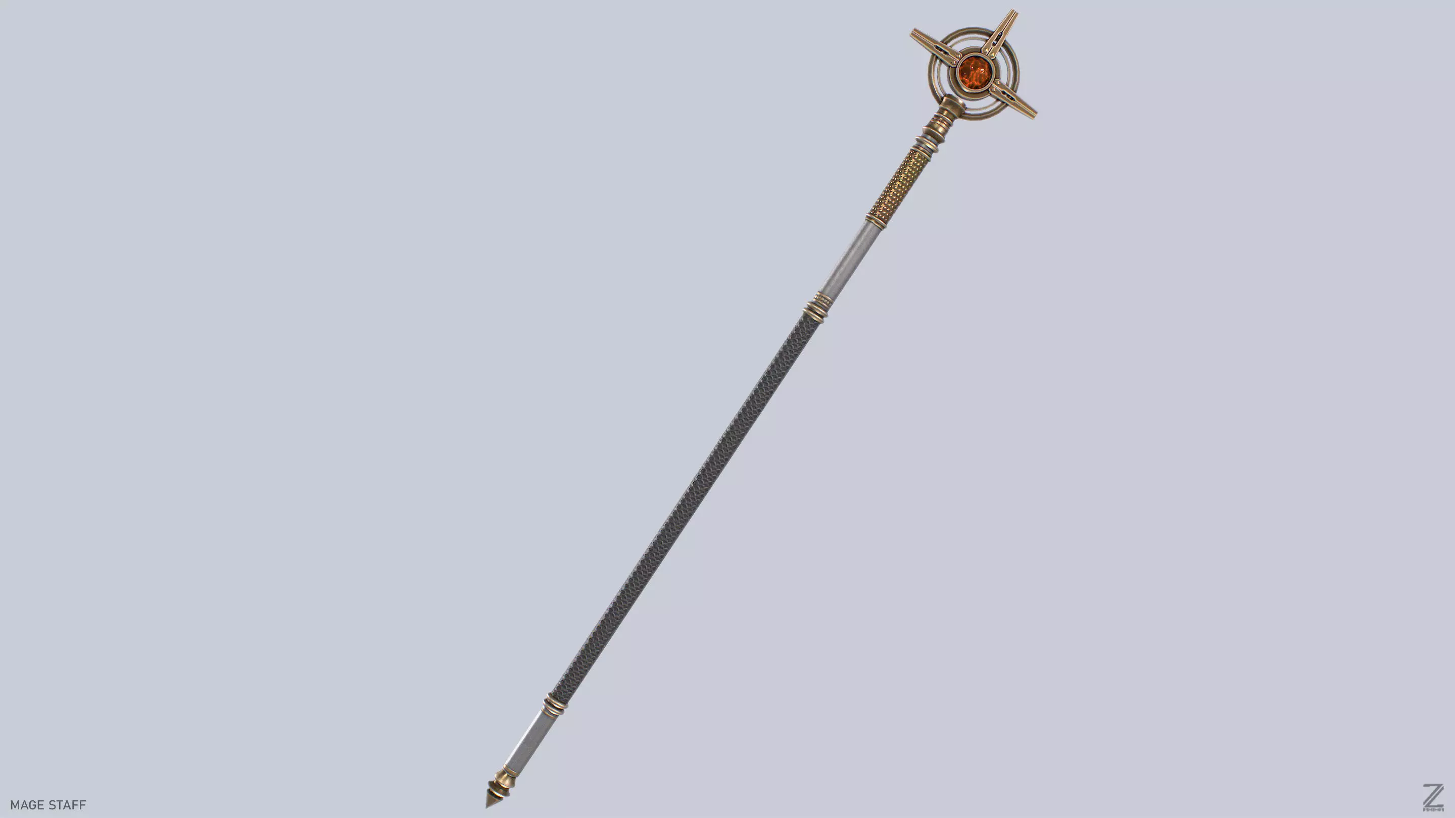 Mage staff  Low-poly 3D model_5