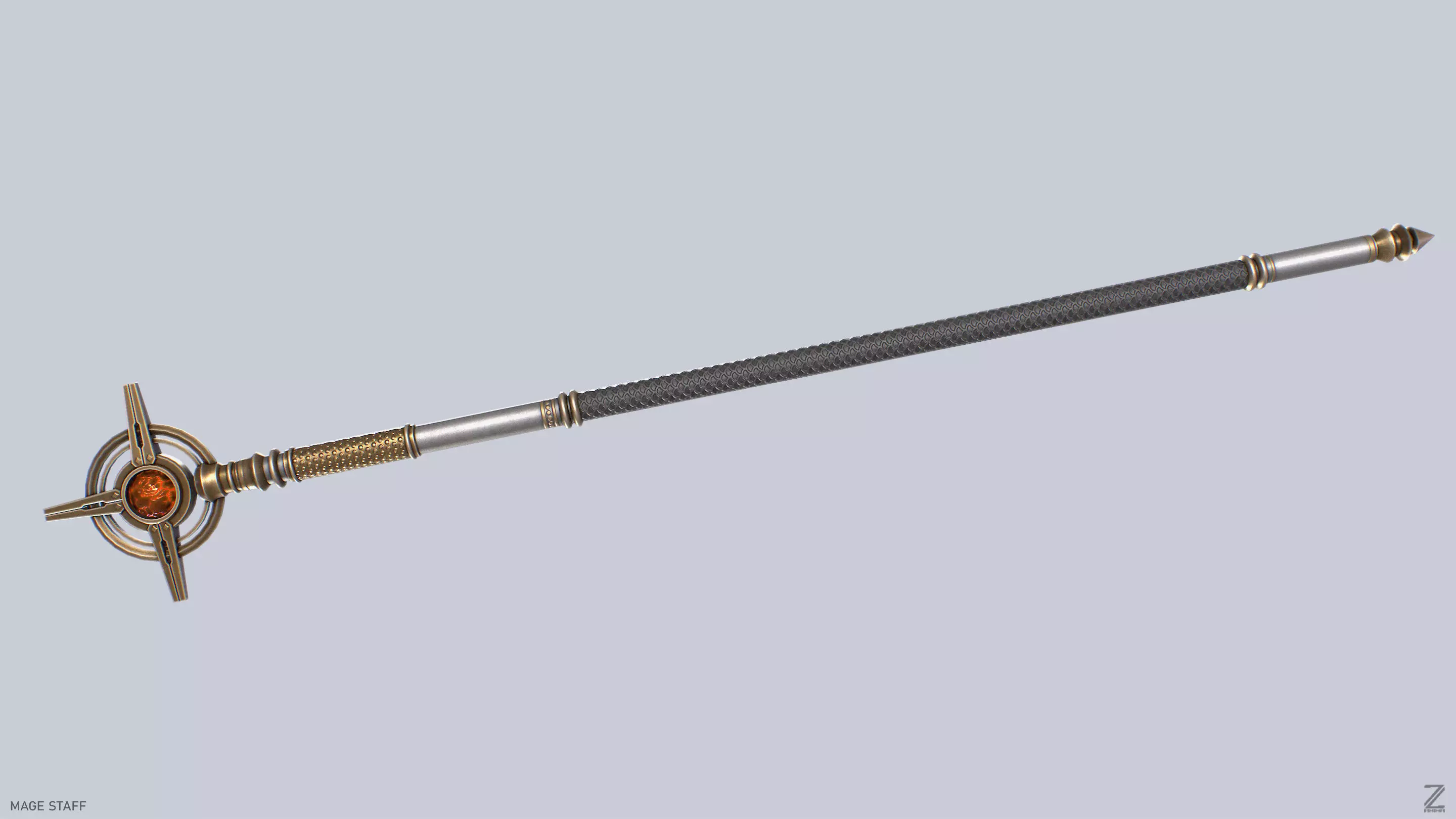 Mage staff  Low-poly 3D model_6