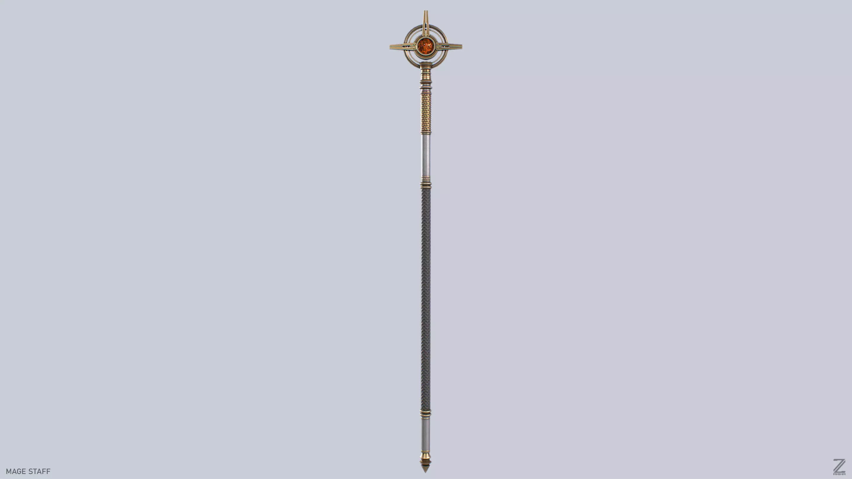 Mage staff  Low-poly 3D model_4
