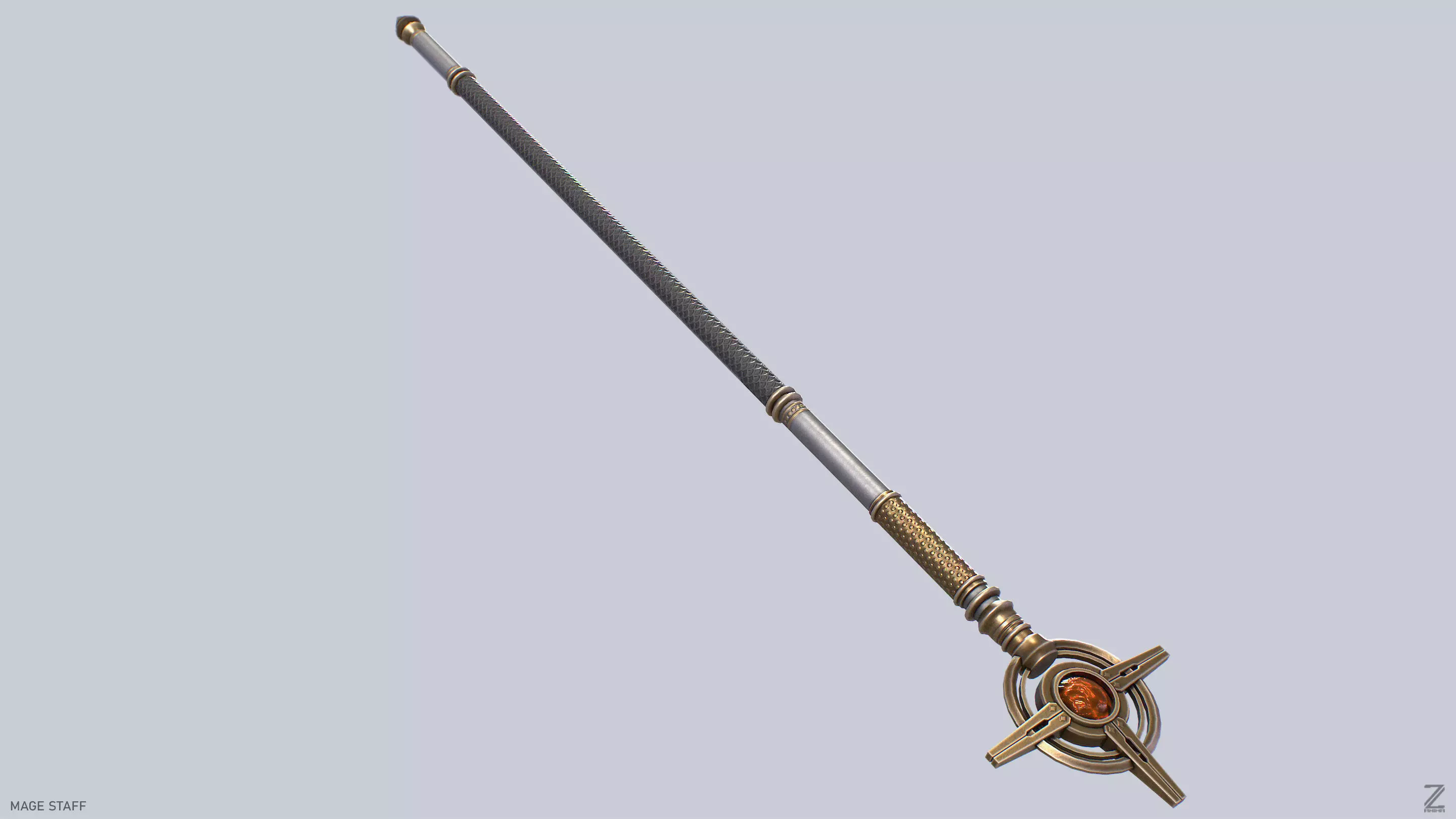 Mage staff  Low-poly 3D model_8