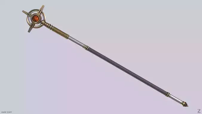 Mage staff  Low-poly 3D model Mage staff  Low-poly 3D model