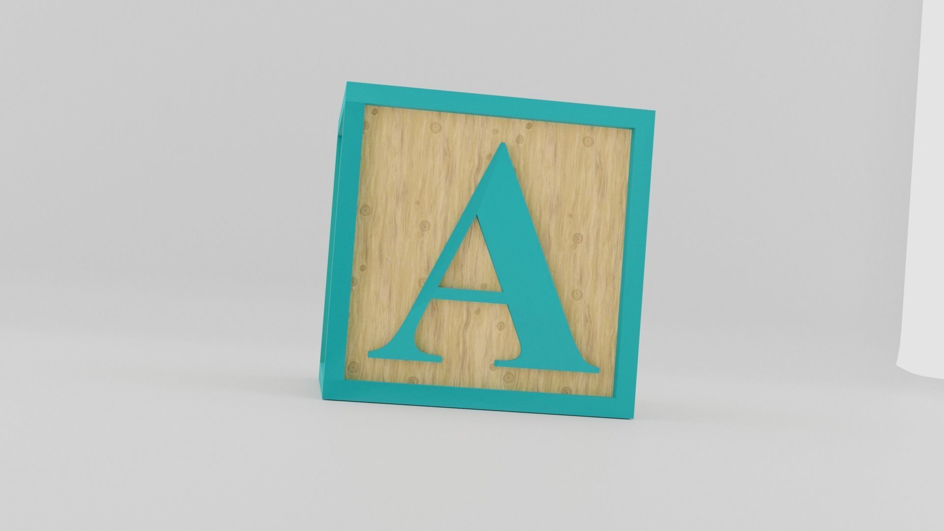 Kids Letter Block - A Letter 3D model_11