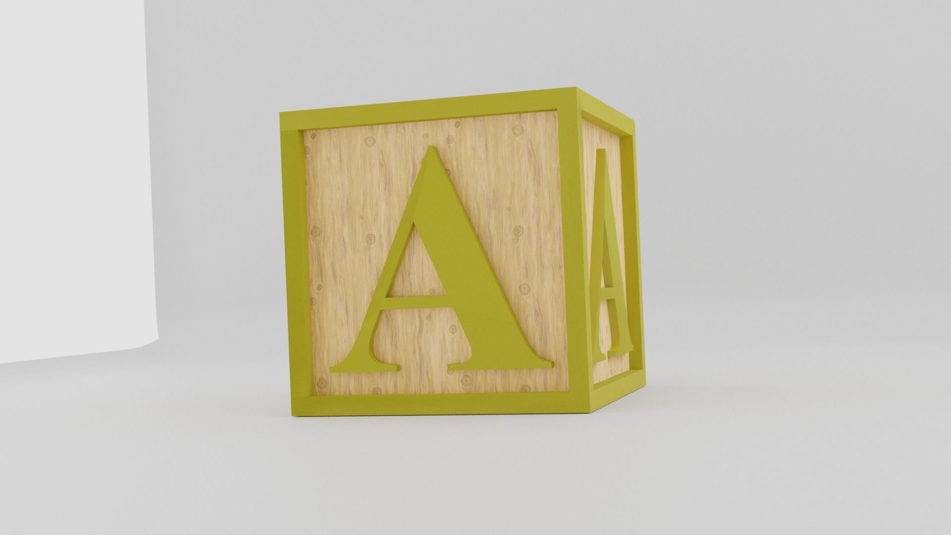 Kids Letter Block - A Letter 3D model_13