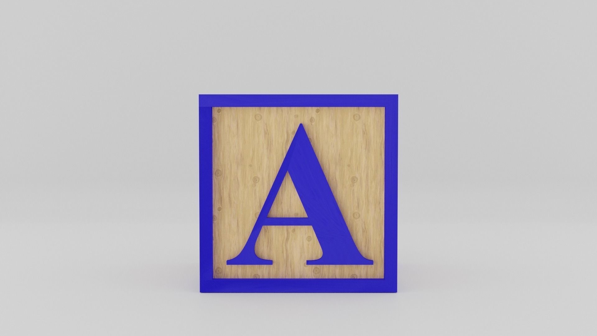 Kids Letter Block - A Letter 3D model_14