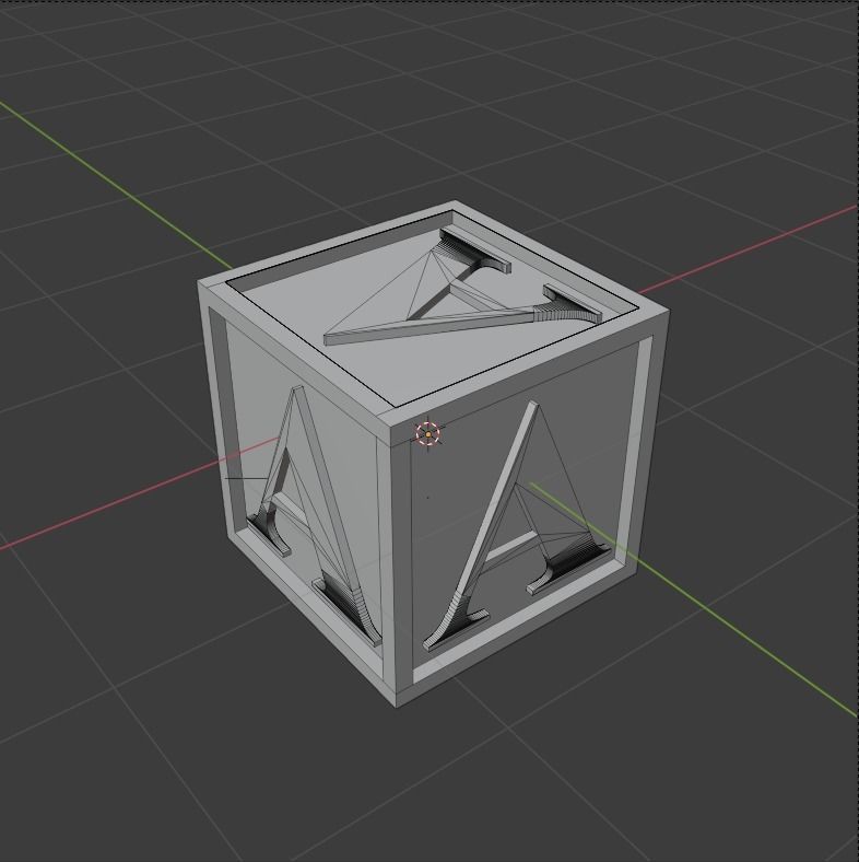 Kids Letter Block - A Letter 3D model_7