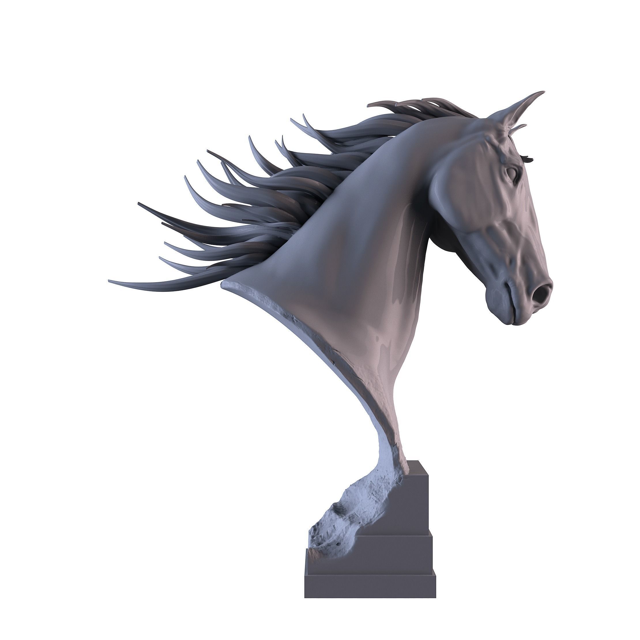 Horse Head Statue 3D print model_6