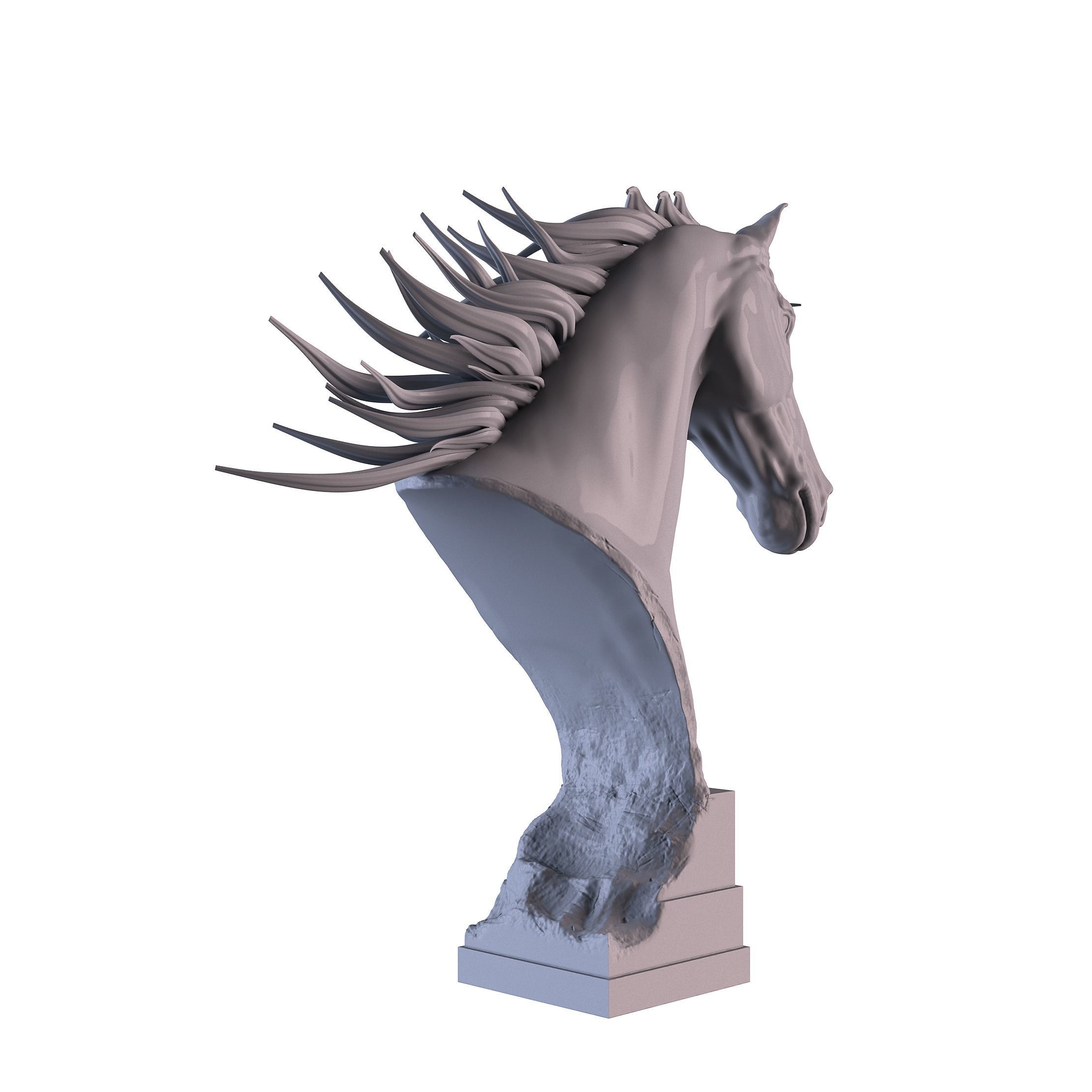 Horse Head Statue 3D print model_5