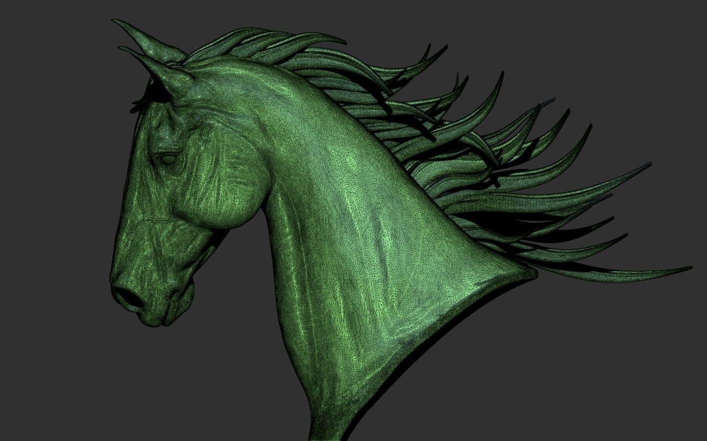 Horse Head Statue 3D print model_11