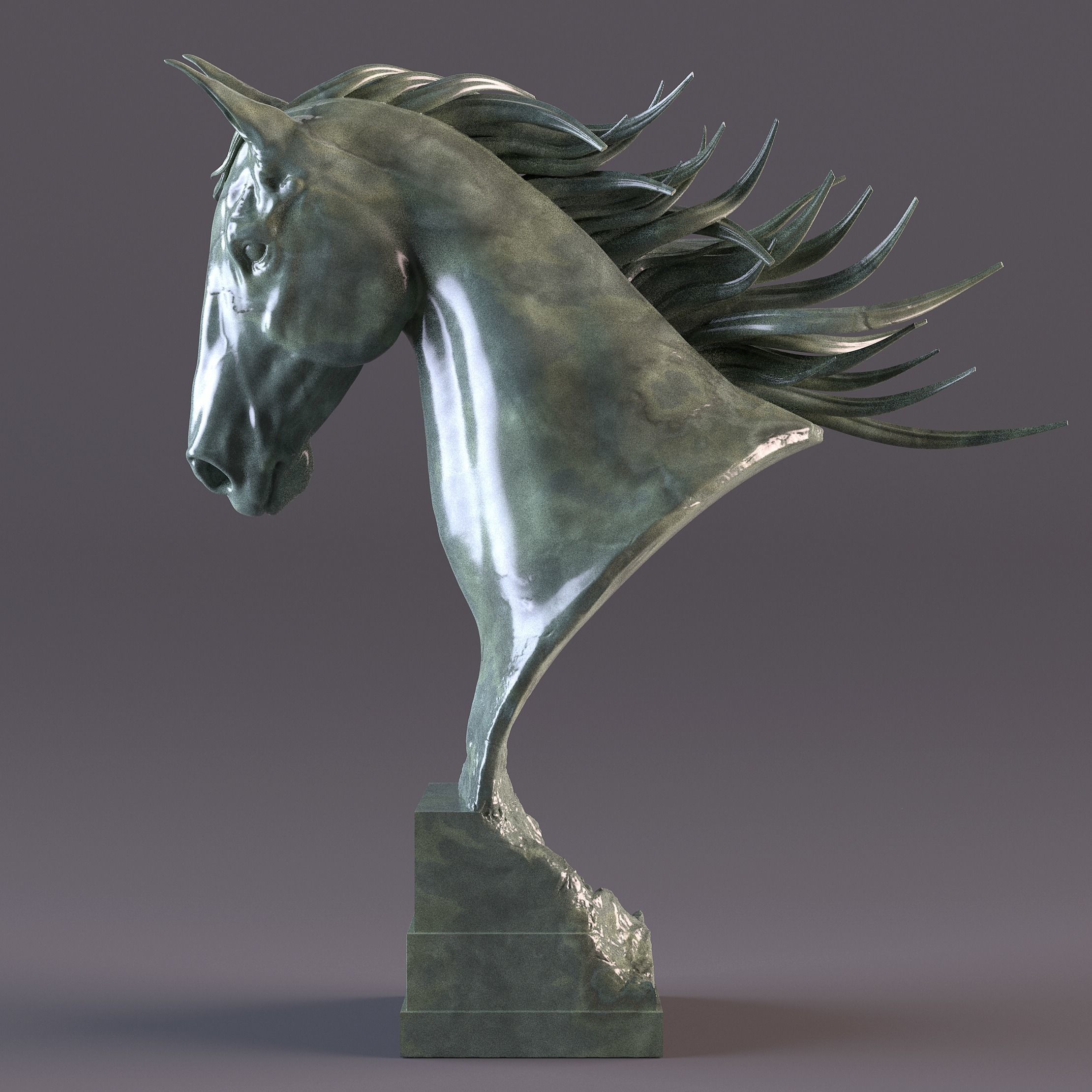 Horse Head Statue 3D print model_1