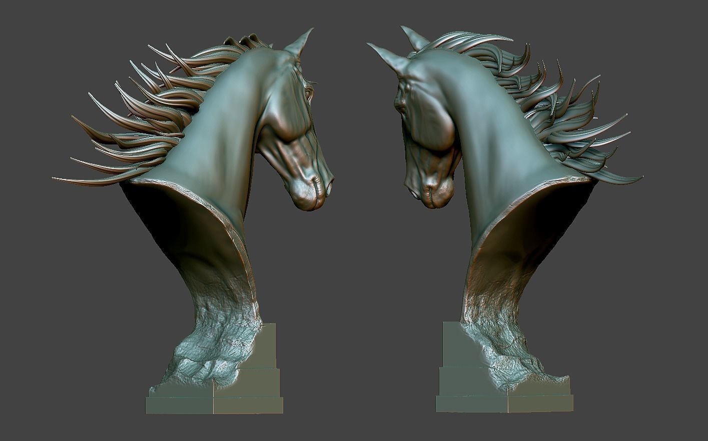 Horse Head Statue 3D print model_13