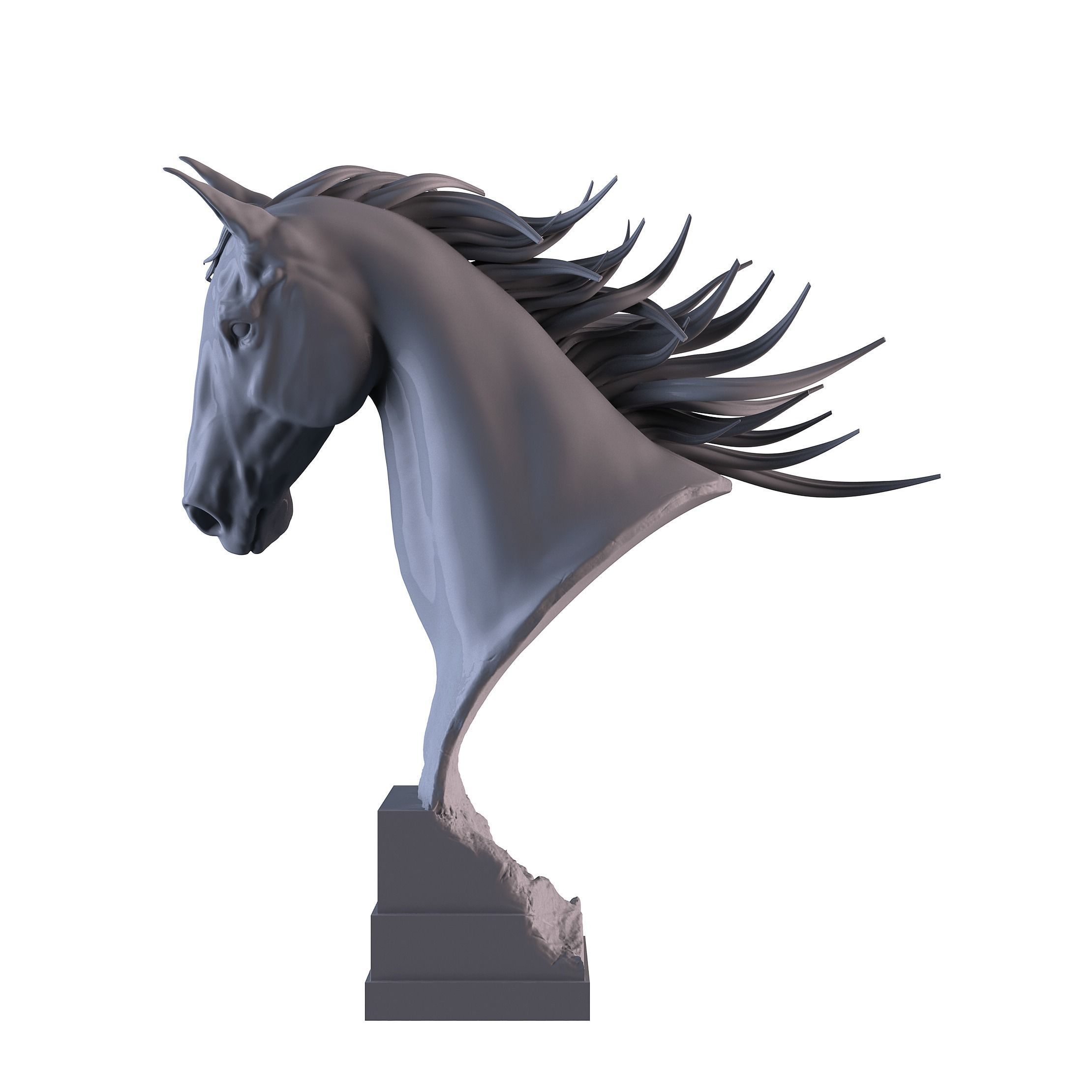 Horse Head Statue 3D print model_2