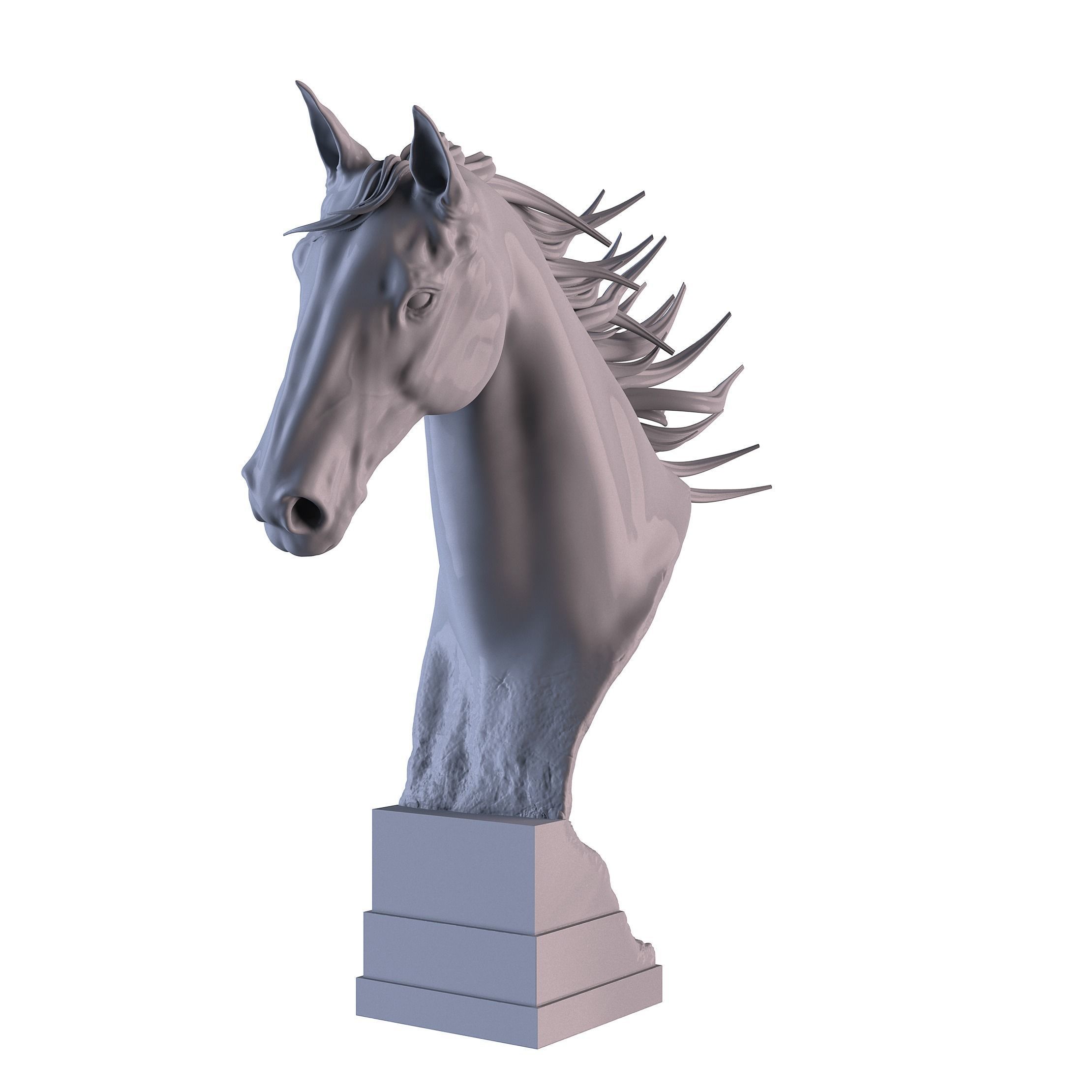 Horse Head Statue 3D print model_9