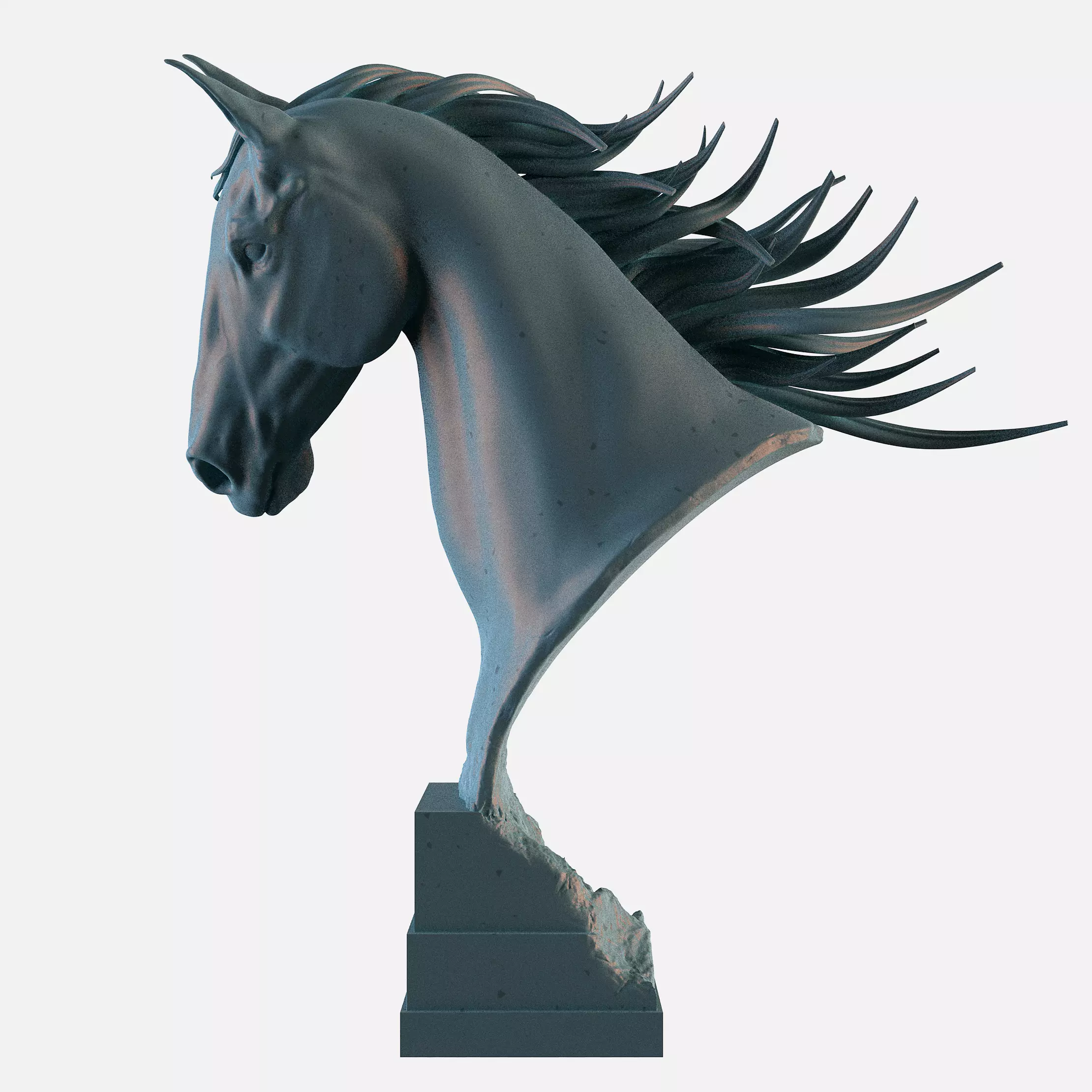 Horse Head Statue 3D print model_0