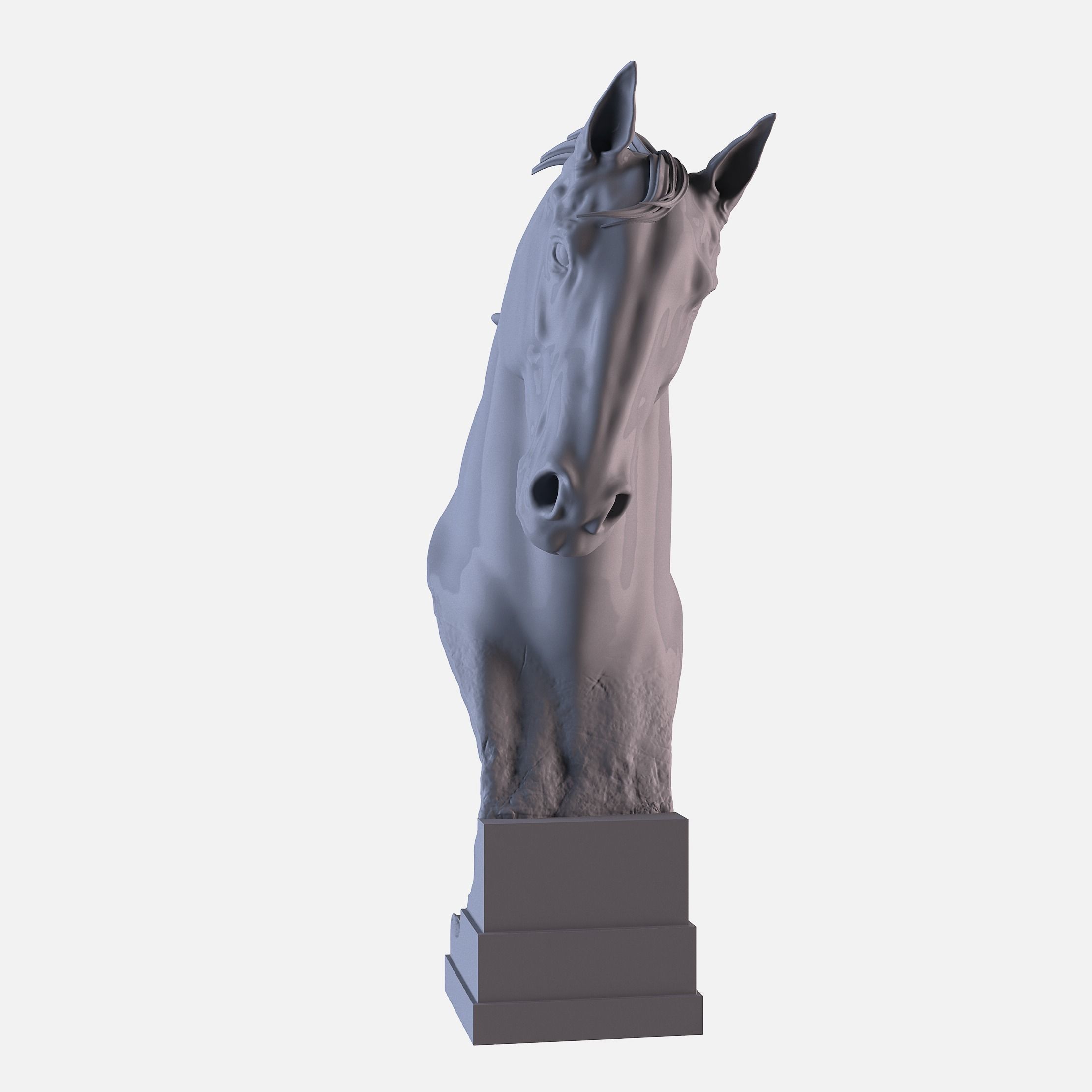 Horse Head Statue 3D print model_8