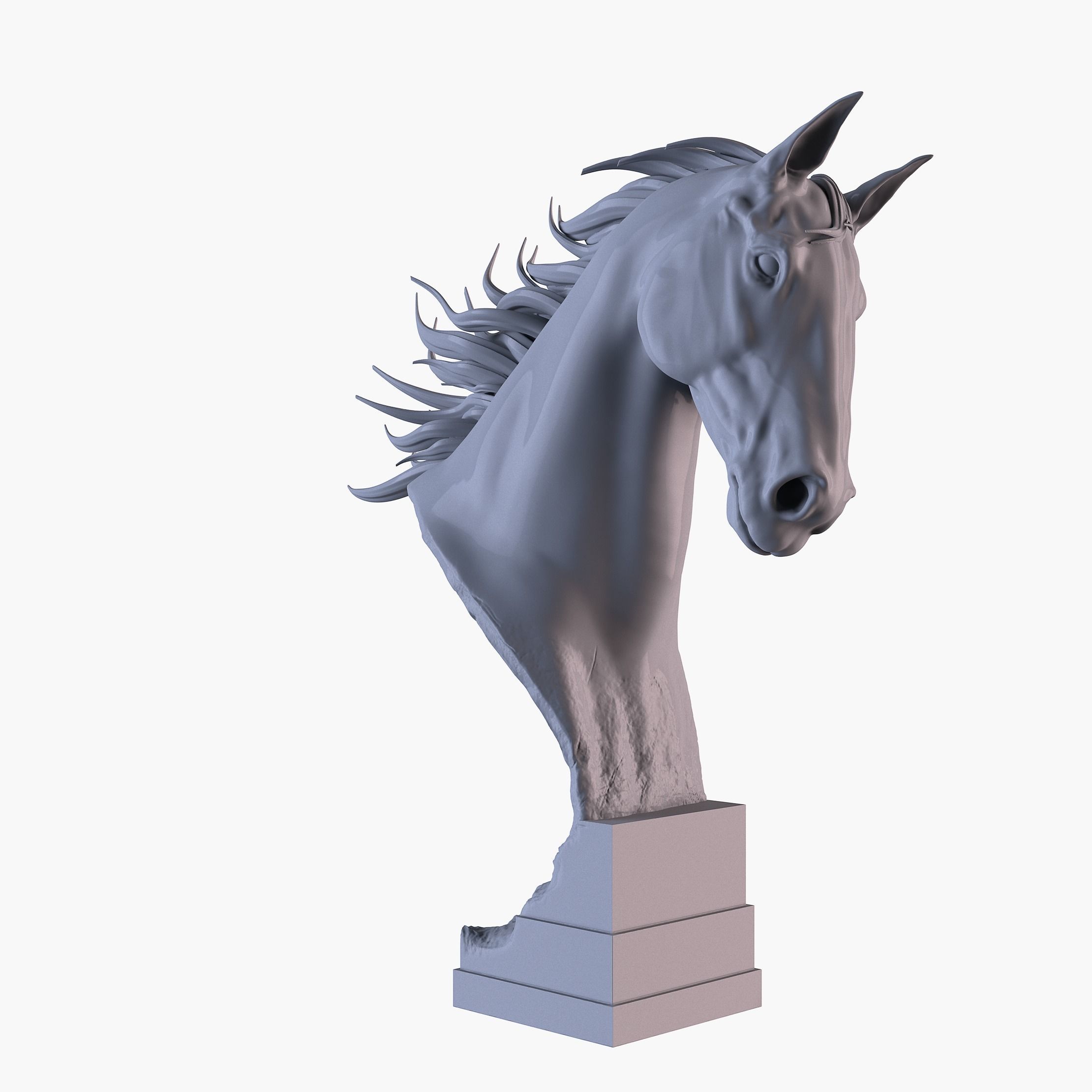 Horse Head Statue 3D print model_7