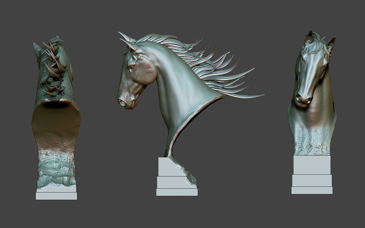 Horse Head Statue 3D print model_14