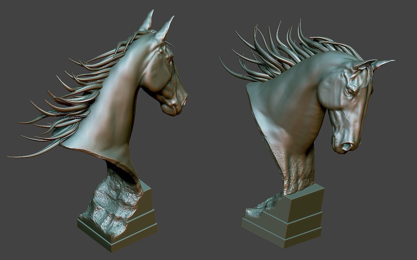 Horse Head Statue 3D print model_15