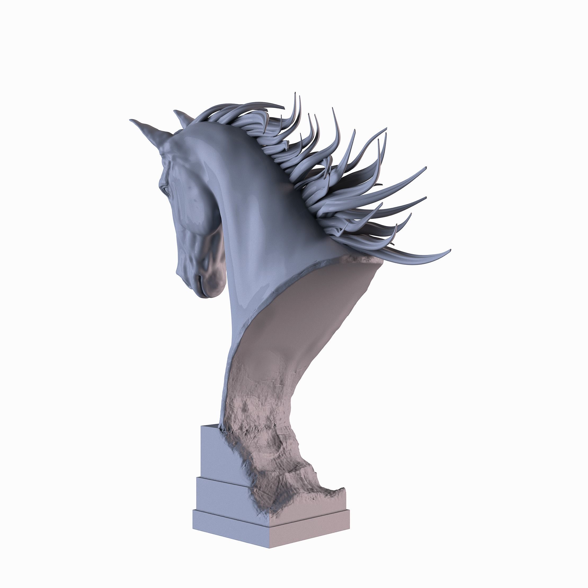 Horse Head Statue 3D print model_3