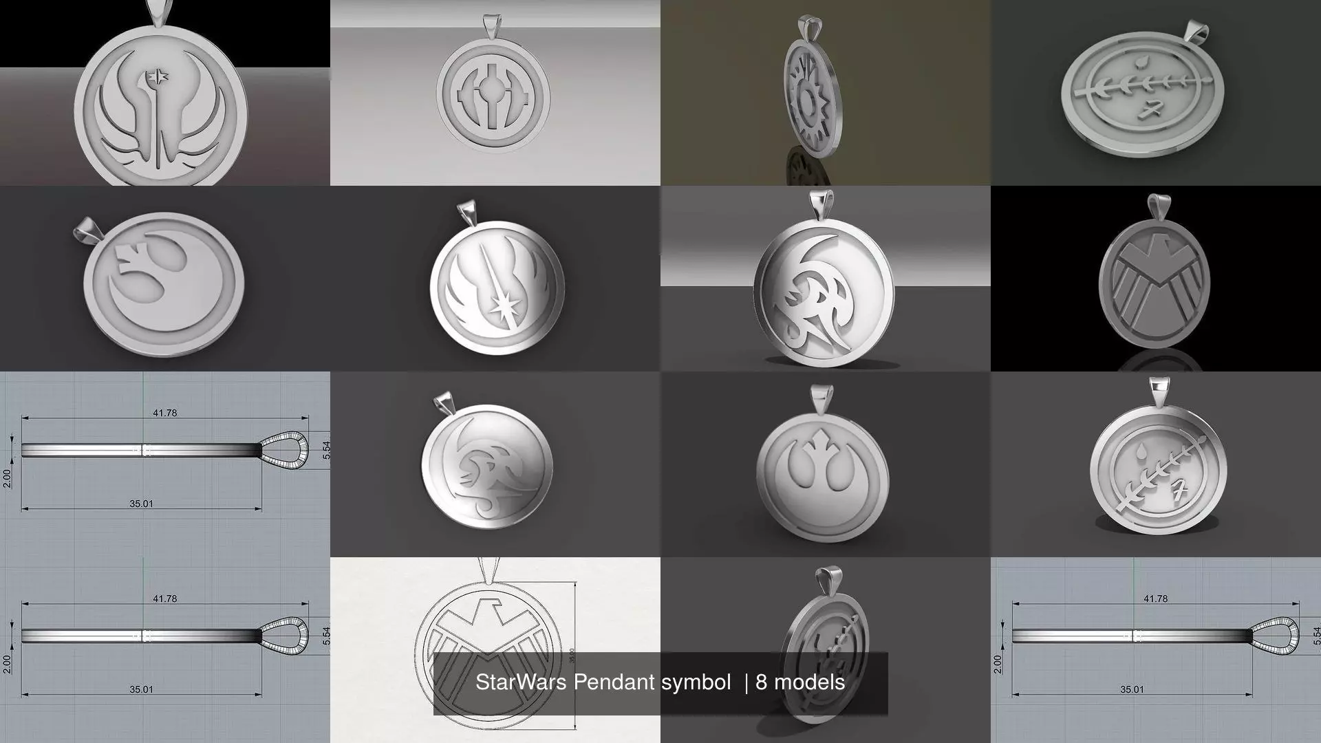 StarWars Pendant symbol 3D Model Collection_0