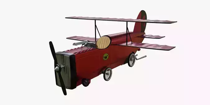 Race Car 04 The Crimson Haybailer  Low-poly 3D model