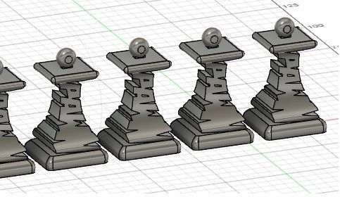 CHess Pieces - Name Shaped 3D model_1