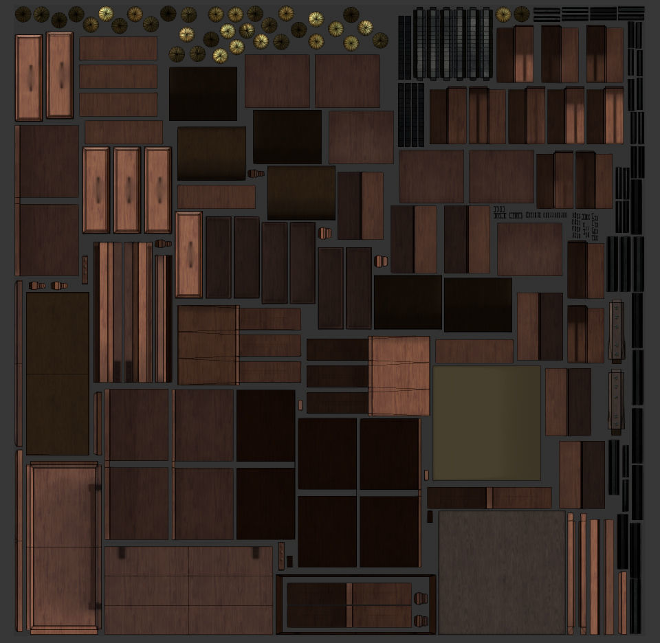 Dressing Table Low-poly 3D model_9