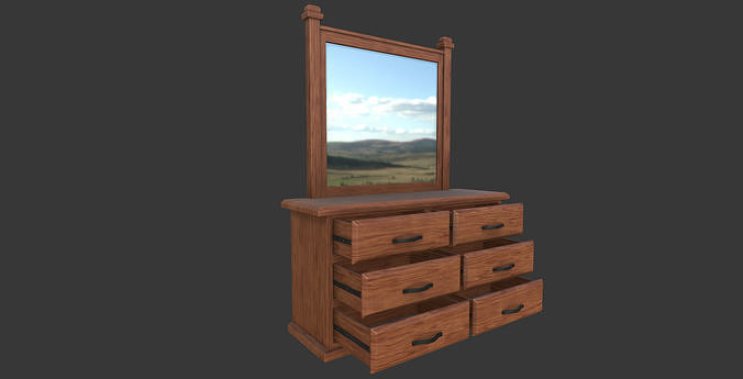 Dressing Table Low-poly 3D model