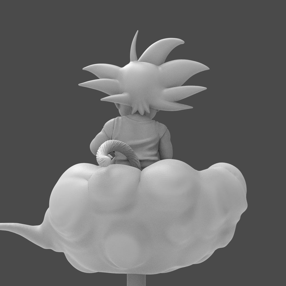 Dragon Ball Kid Goku WIth Bong On Cloud HIGH 3D print model_3