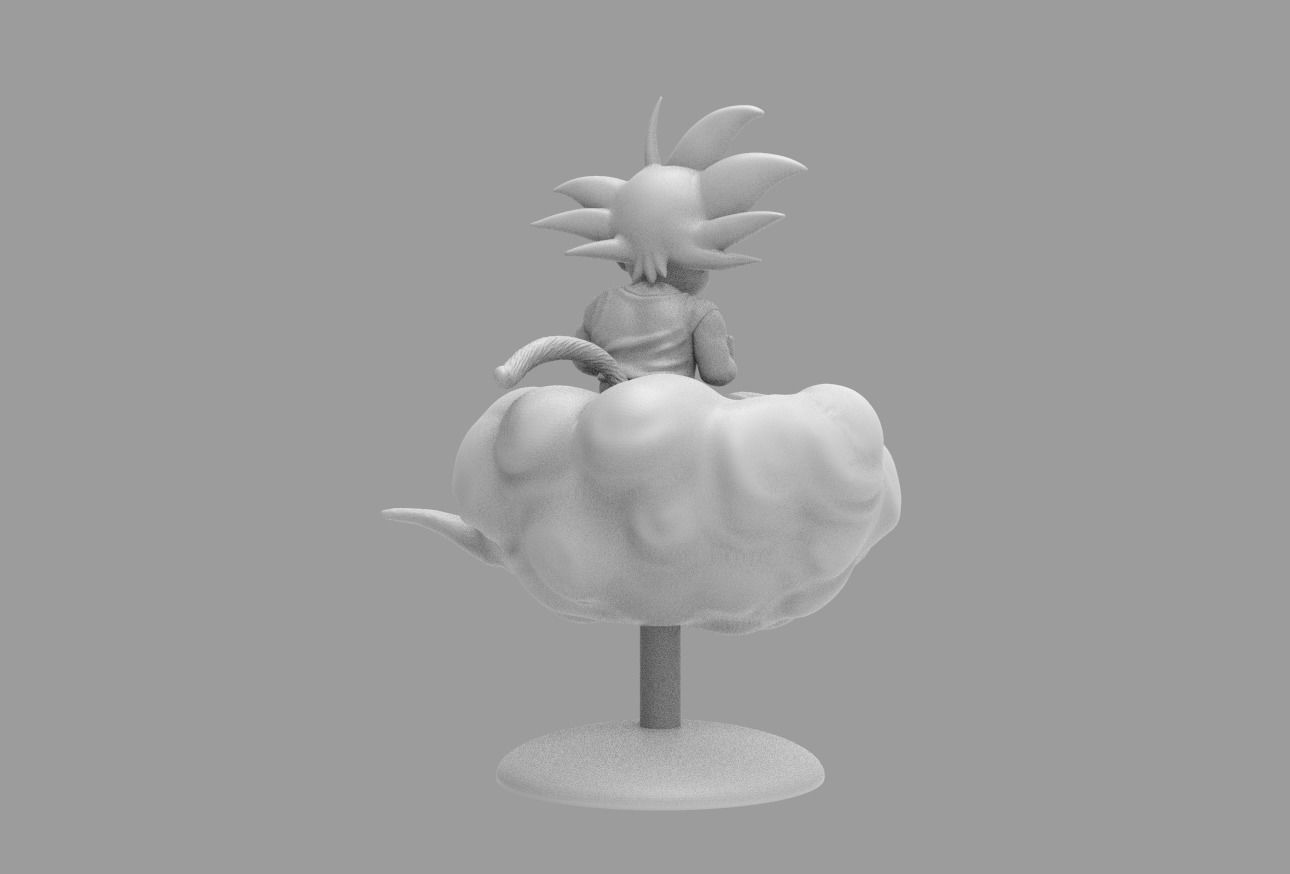 Dragon Ball Kid Goku WIth Bong On Cloud HIGH 3D print model_20