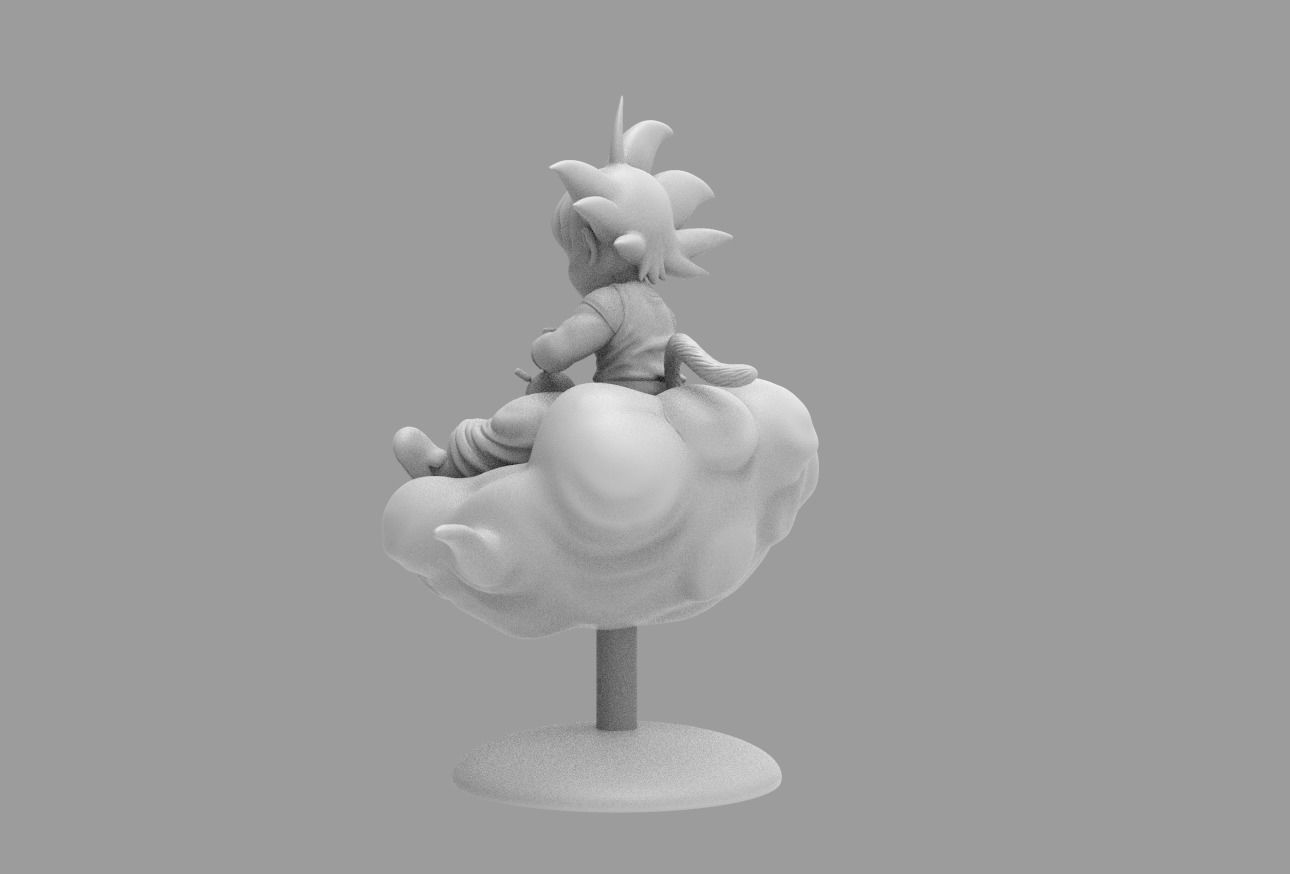 Dragon Ball Kid Goku WIth Bong On Cloud HIGH 3D print model_15