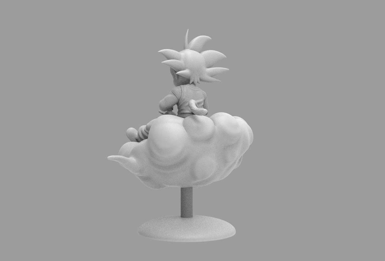 Dragon Ball Kid Goku WIth Bong On Cloud HIGH 3D print model_16