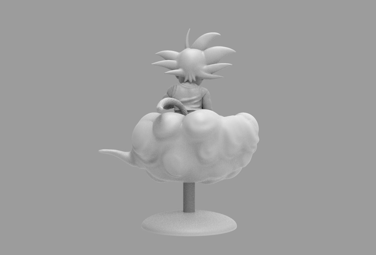 Dragon Ball Kid Goku WIth Bong On Cloud HIGH 3D print model_21