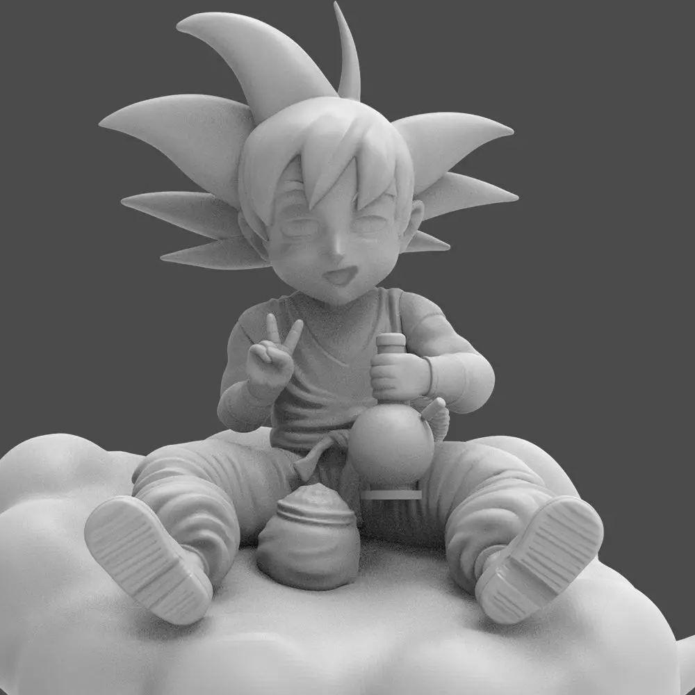 Dragon Ball Kid Goku WIth Bong On Cloud HIGH 3D print model_0