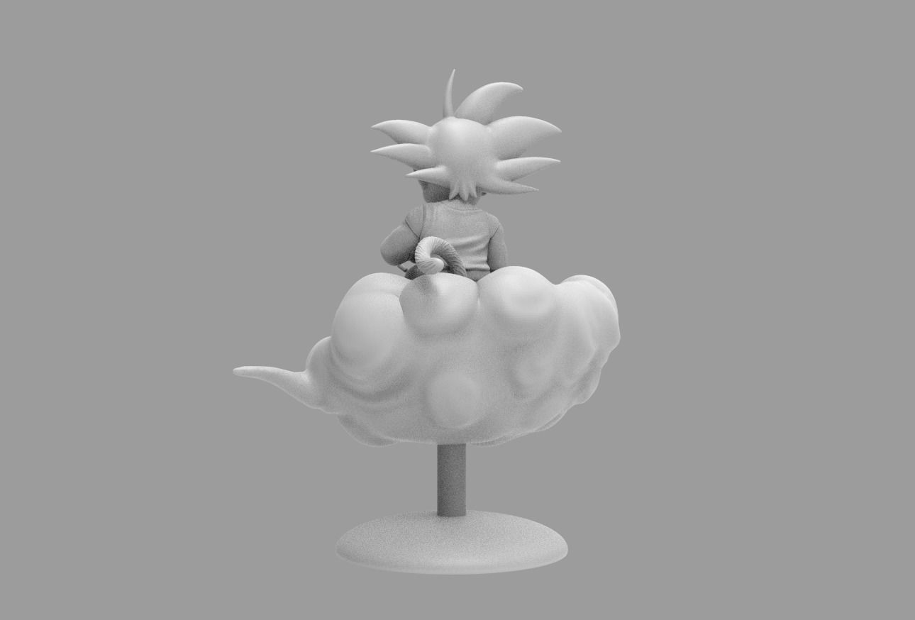 Dragon Ball Kid Goku WIth Bong On Cloud HIGH 3D print model_17