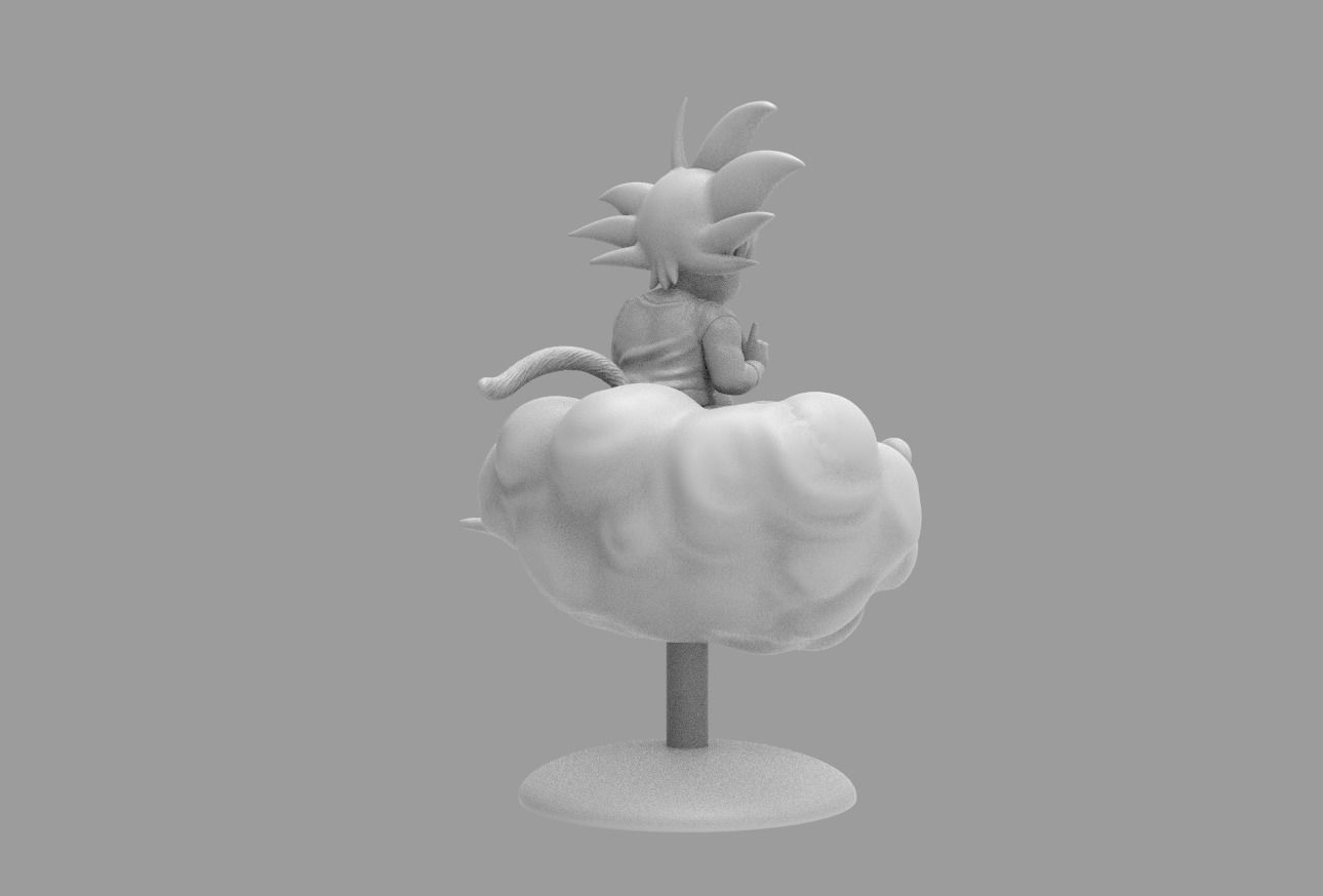 Dragon Ball Kid Goku WIth Bong On Cloud HIGH 3D print model_19
