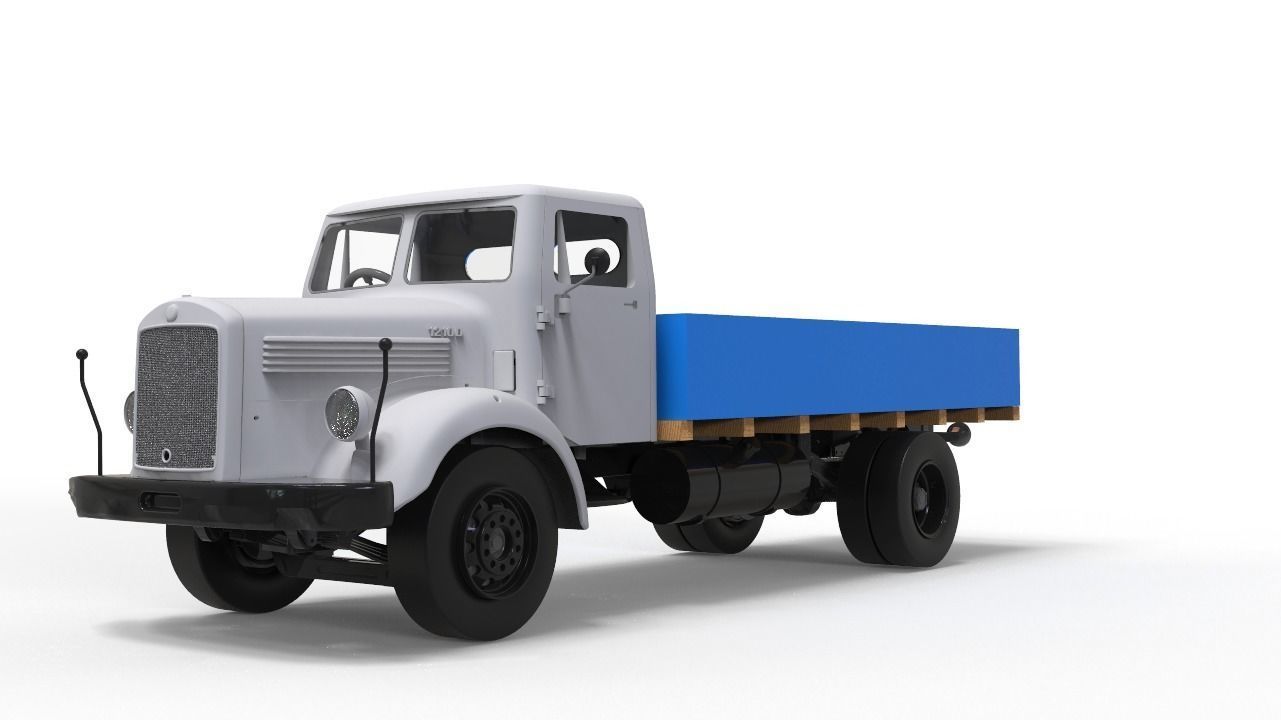 Mercedes L312-TATA 1210D Vintage Truck - 3D printable 14th scale 3D print model_2