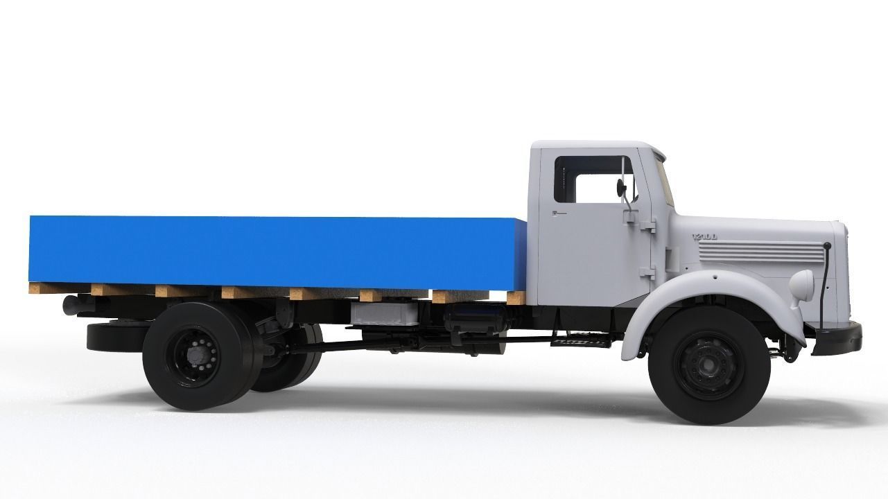 Mercedes L312-TATA 1210D Vintage Truck - 3D printable 14th scale 3D print model_4