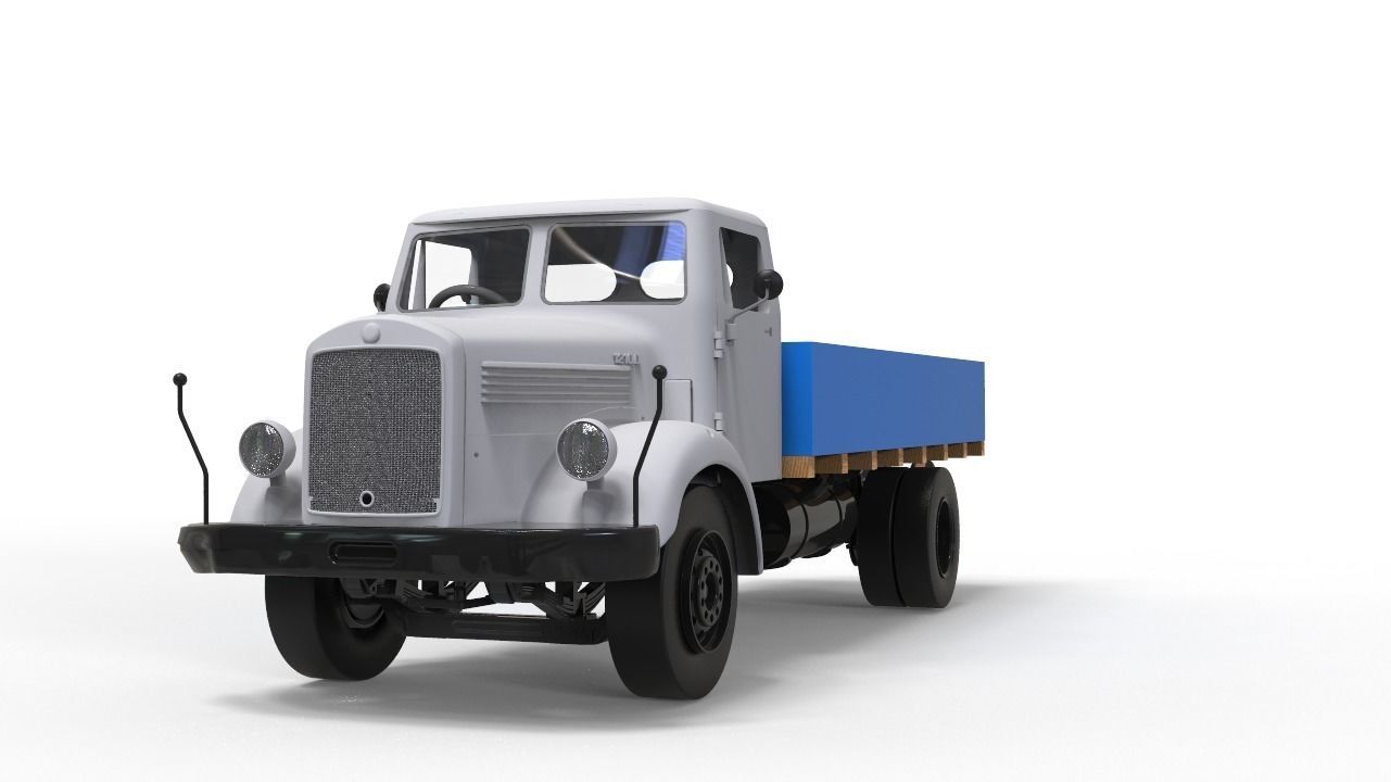 Mercedes L312-TATA 1210D Vintage Truck - 3D printable 14th scale 3D print model_1
