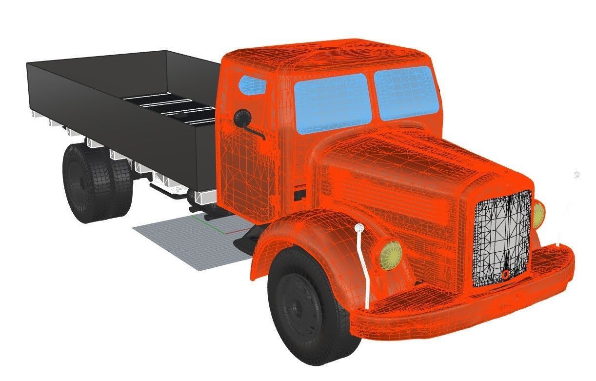 Mercedes L312-TATA 1210D Vintage Truck - 3D printable 14th scale 3D print model_7