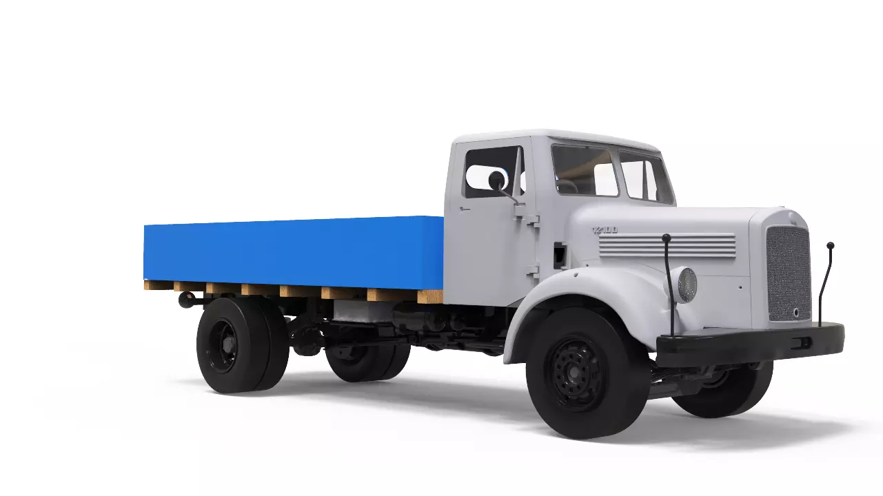 Mercedes L312-TATA 1210D Vintage Truck - 3D printable 14th scale 3D print model_0