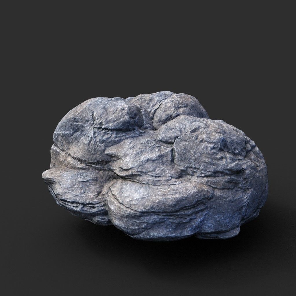 Low poly Gray Boulder Beach Rock Collection 210106 Low-poly 3D model_22