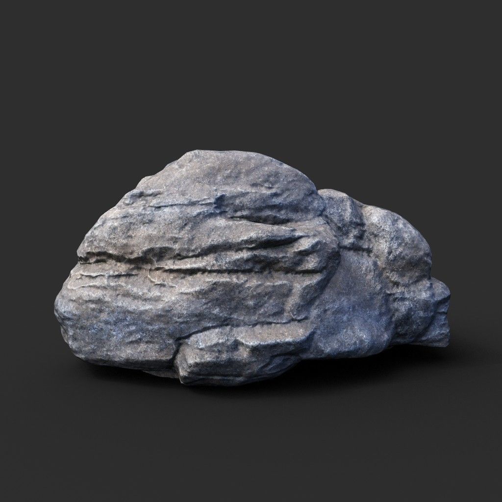 Low poly Gray Boulder Beach Rock Collection 210106 Low-poly 3D model_2