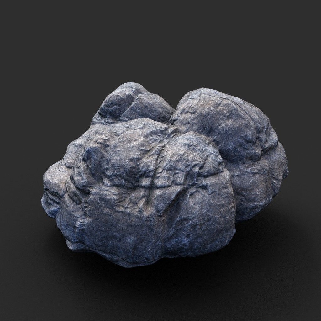 Low poly Gray Boulder Beach Rock Collection 210106 Low-poly 3D model_23