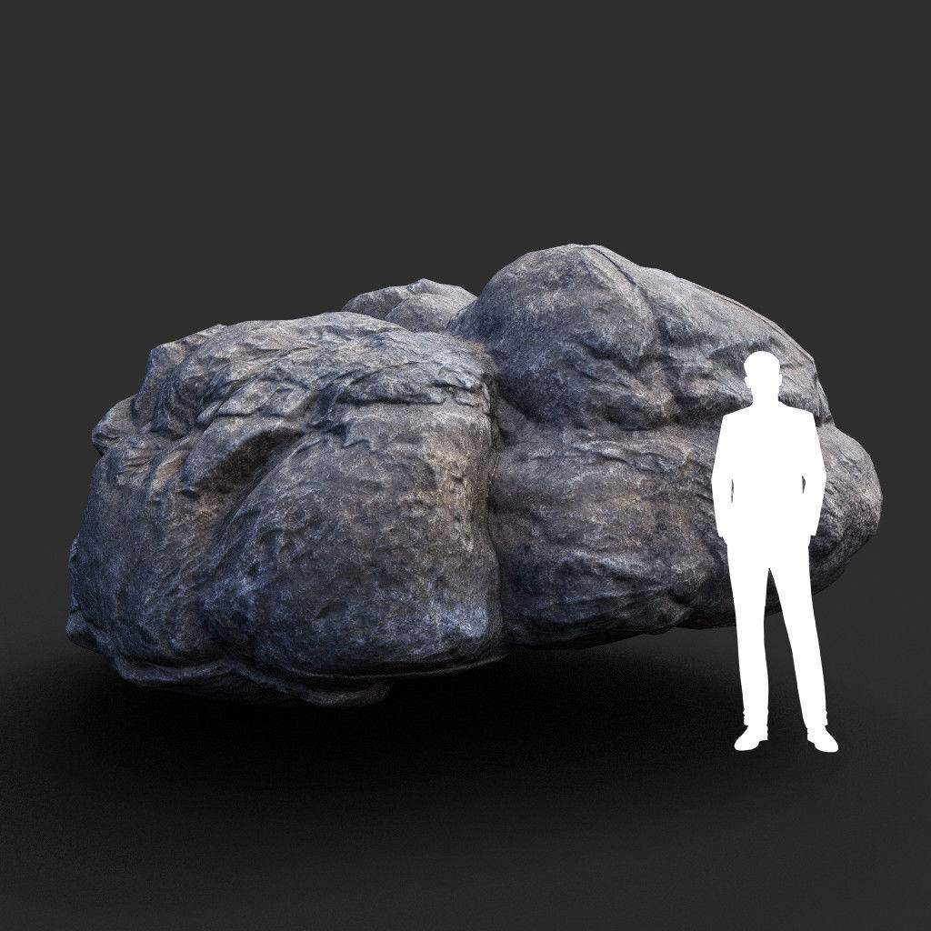 Low poly Gray Boulder Beach Rock Collection 210106 Low-poly 3D model_21